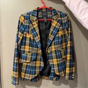 Smythe Multicolor Plaid Blazer